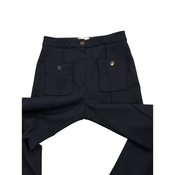SEZANE High Rise Navy Blue Marine EMILIO TROUSERS Pants Ankle Wool 36 US Size 4 - Picture 4 of 12